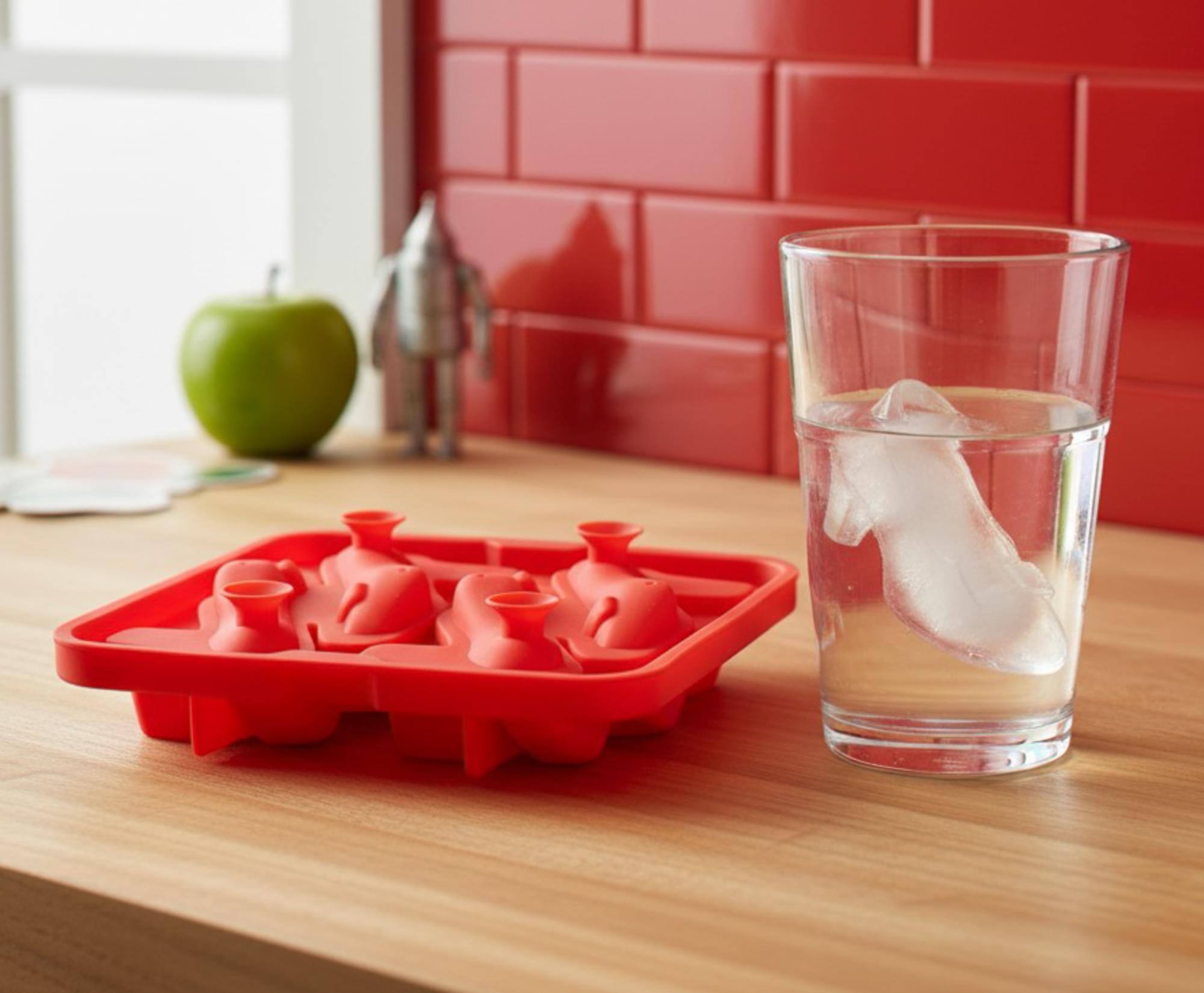 Alt View 5. ICUP - Wizard Of Oz Ruby Slippers Molded Silicone Ice Cube Tray | Makes 4 - Red.