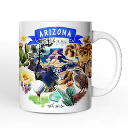 OrnamentallyYou - Artistic Arizona State Themes and Landmarks Mug - White