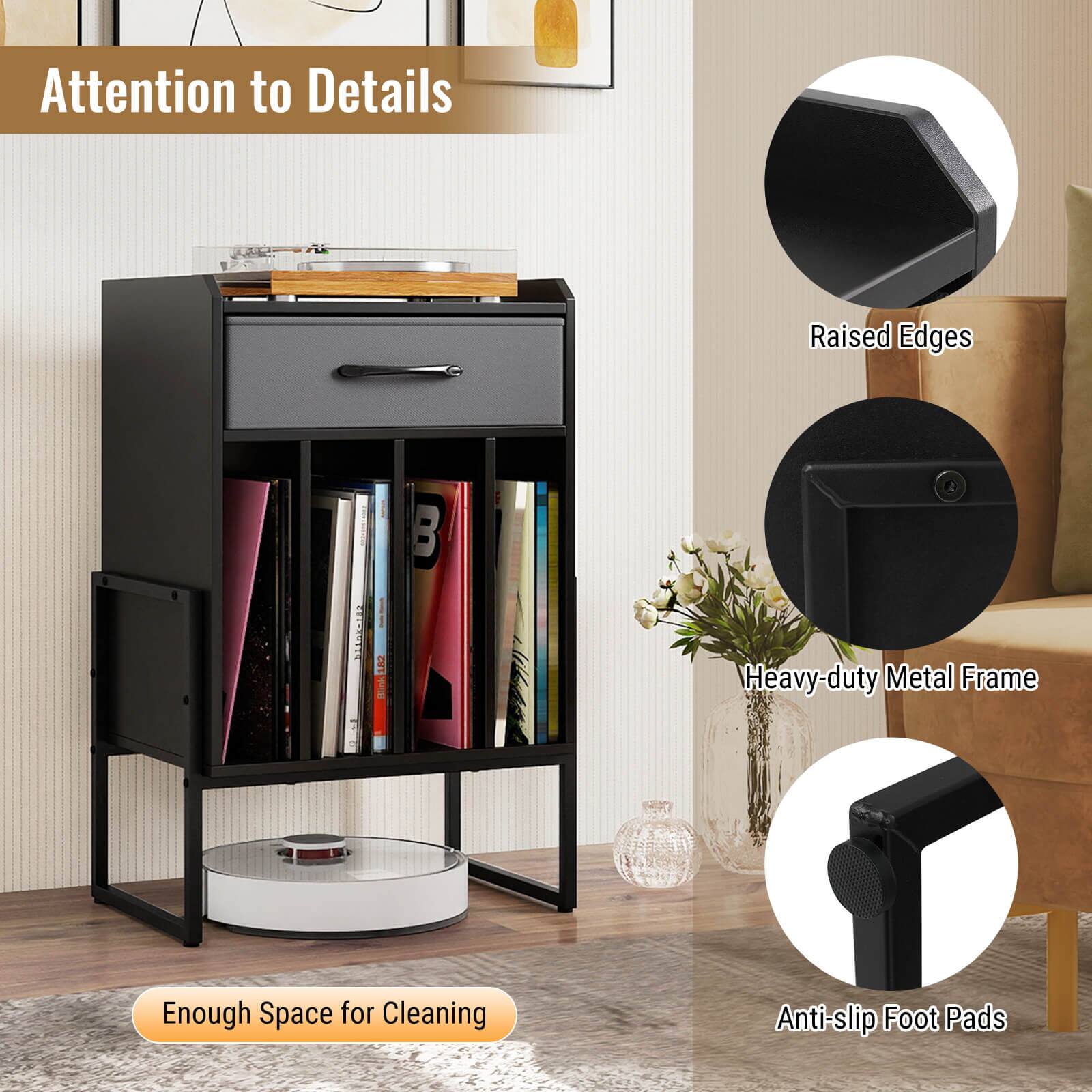 Attention to Details  
Raised Edges  
Heavy-duty Metal Frame  
Enough Space for Cleaning  
Anti-slip Foot Pads