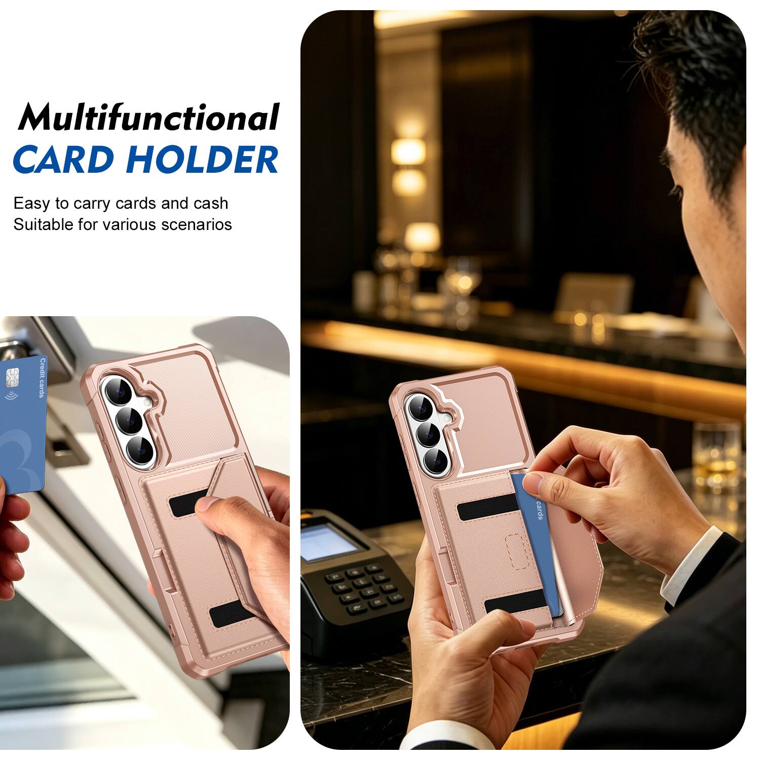 Multifunctional CARD HOLDER  
Easy to carry cards and cash  
Suitable for various scenarios