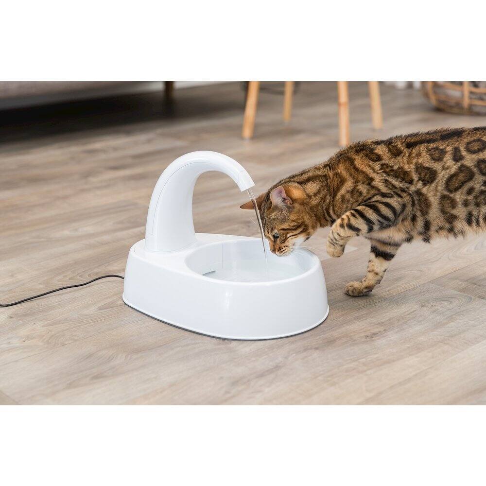 Alt View 1. TRIXIE - Curved Stream 84.5oz Drinking Fountain for Cats and Dogs - White.