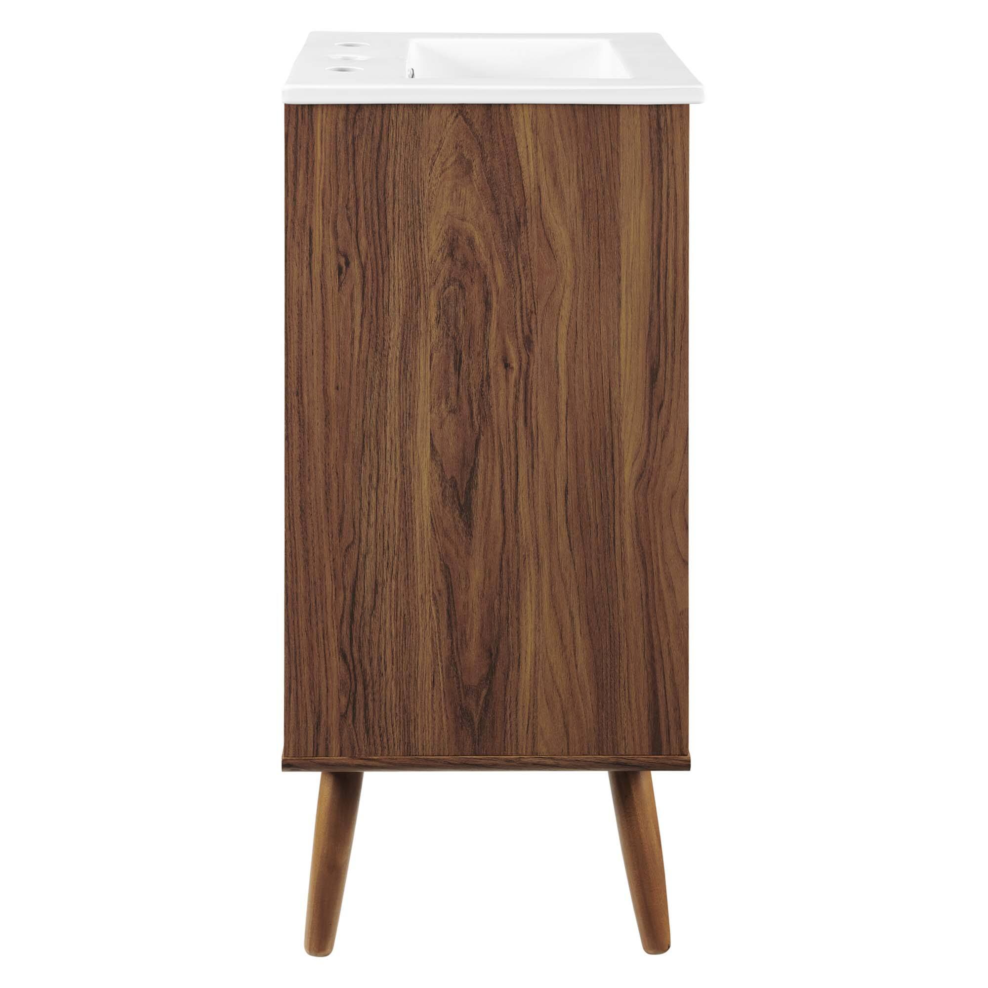 Alt View 1. Modway - Transmit Bathroom Vanity Basin Included - Walnut White.