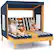 Front. Costway - Kids Double Chaise Lounge Patio Lounge Chair with Cup Holders & Awning - Blue.