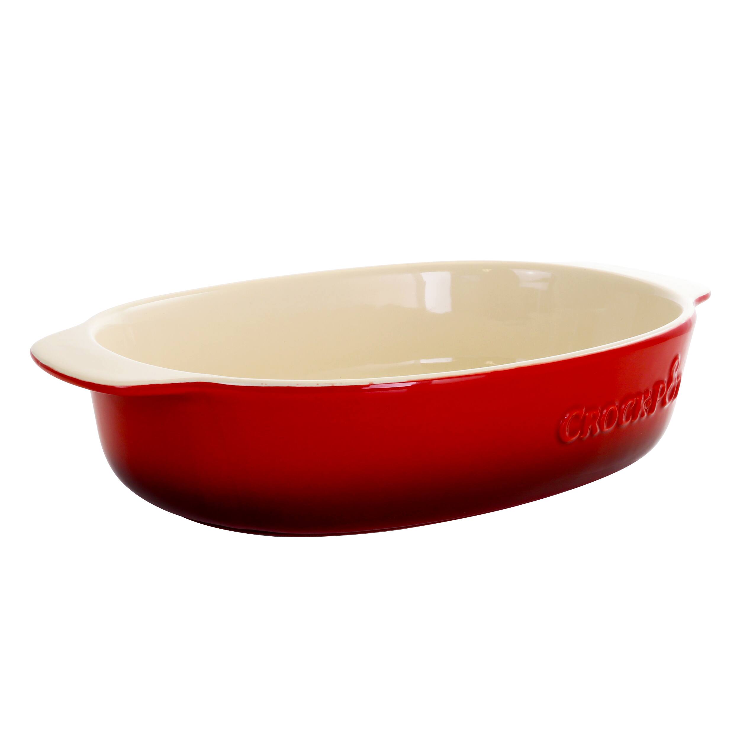 Alt View 4. Gibson - Crock Pot 2.5 Quart Red Stoneware Bake Pan - Red.