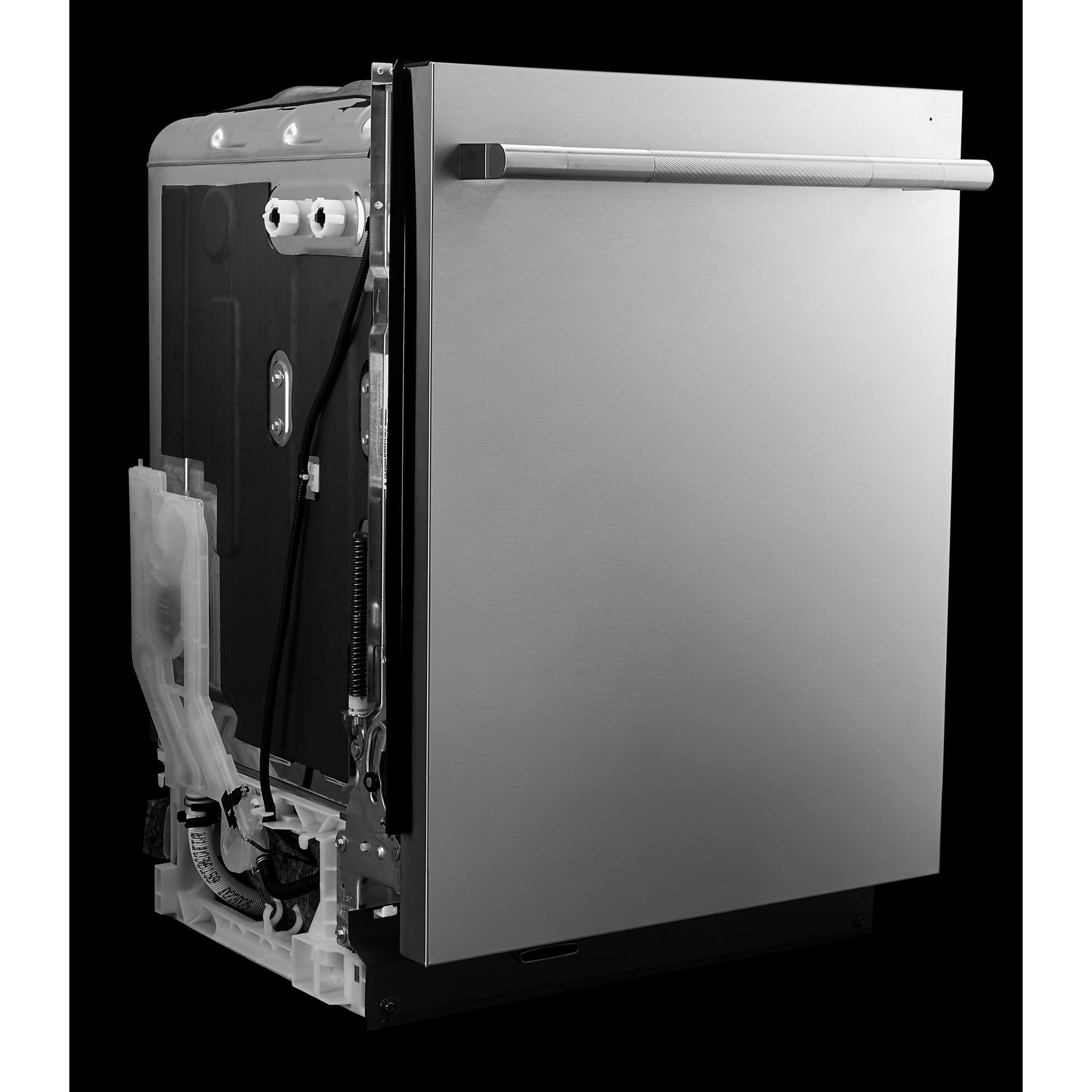 Angle. JennAir - 24" Top Control Built-In Dishwasher with Precise Fit 3rd Rack for Cutlery with Plasma Coating, 39 dBA - Stainless Steel.