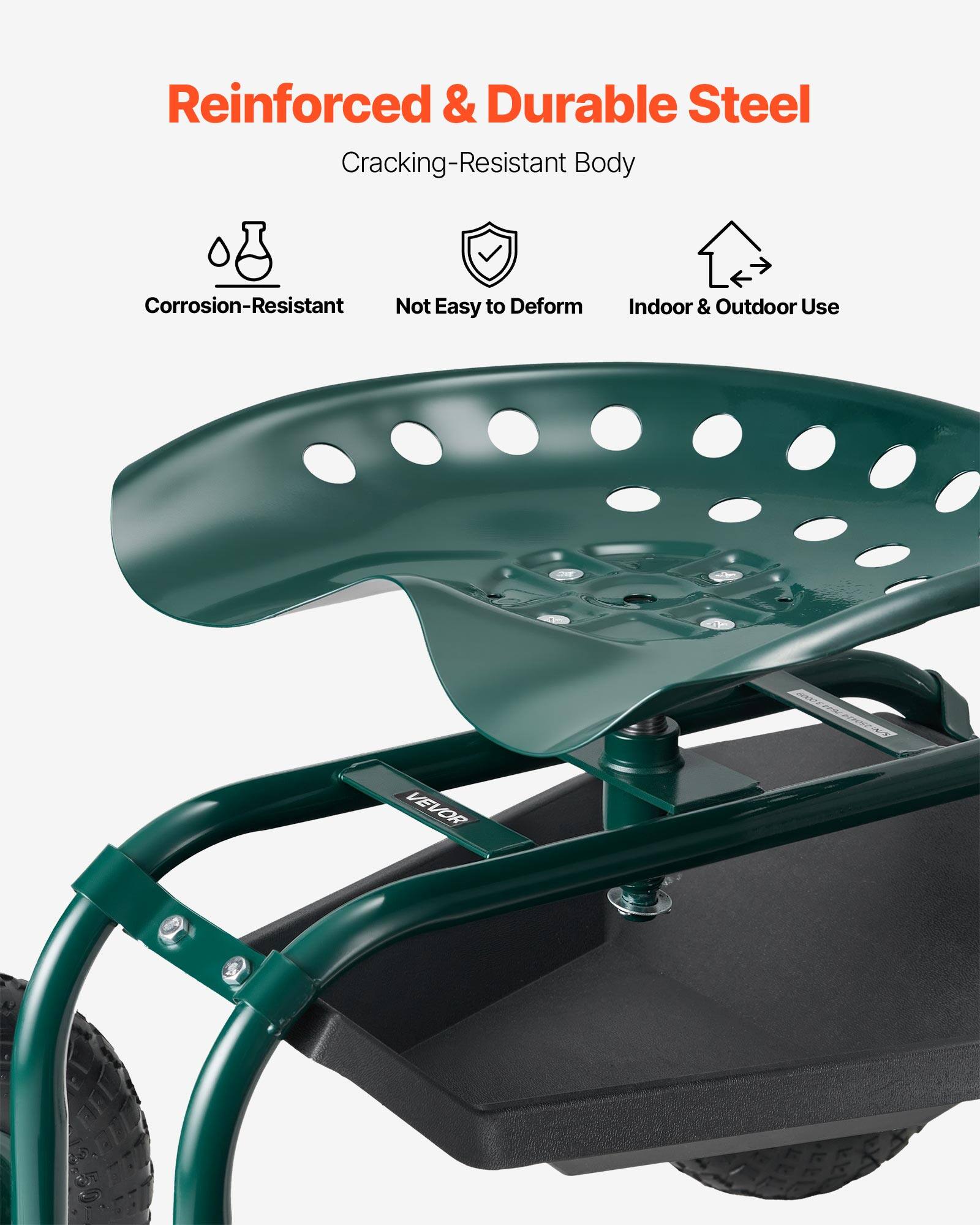 Reinforced & Durable Steel, Cracking-Resistant Body, Corrosion-Resistant, Not Easy to Deform, Indoor & Outdoor Use, VEVOR