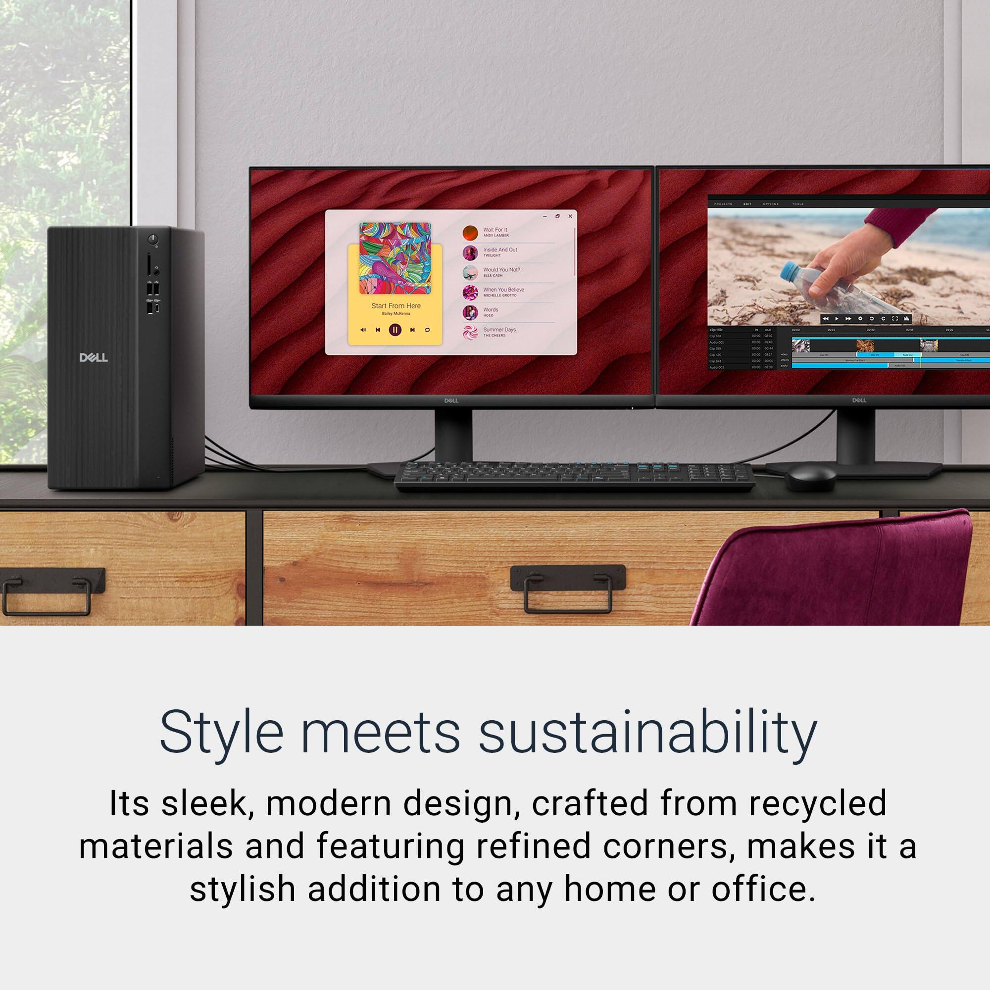 Style meets sustainability

Its sleek, modern design, crafted from recycled materials and featuring refined corners, makes it a stylish addition to any home or office.