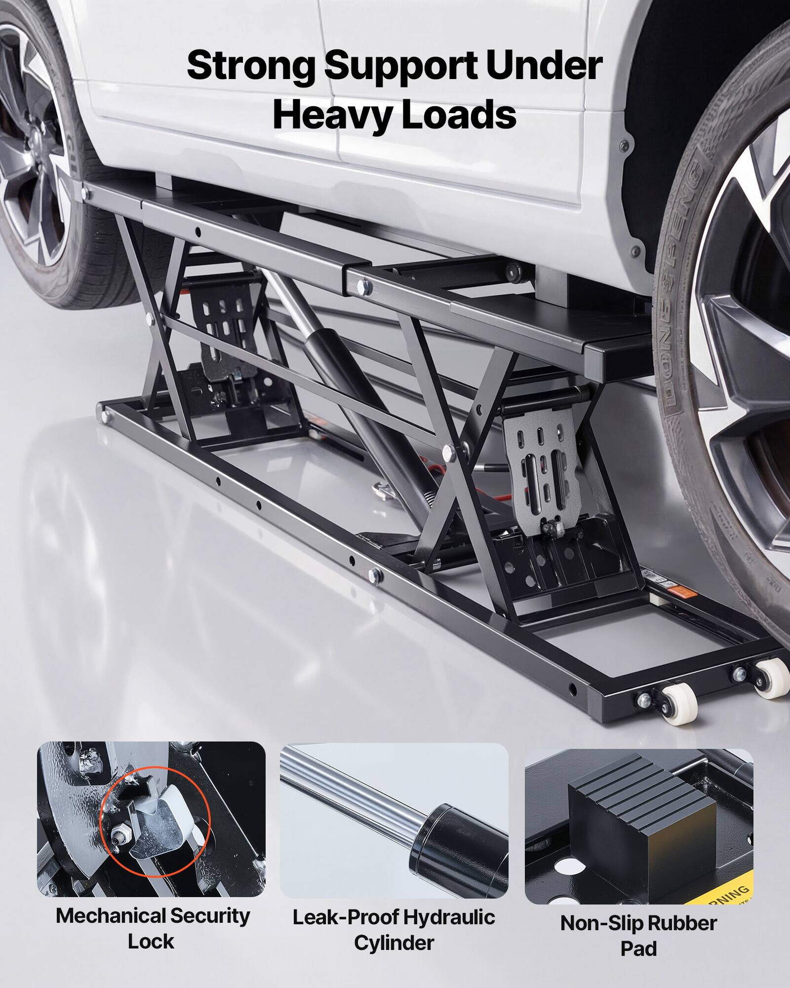 Strong Support Under Heavy Loads

DONG NING

Mechanical Security Lock
Leak-Proof Hydraulic Cylinder
Non-Slip Rubber Pad