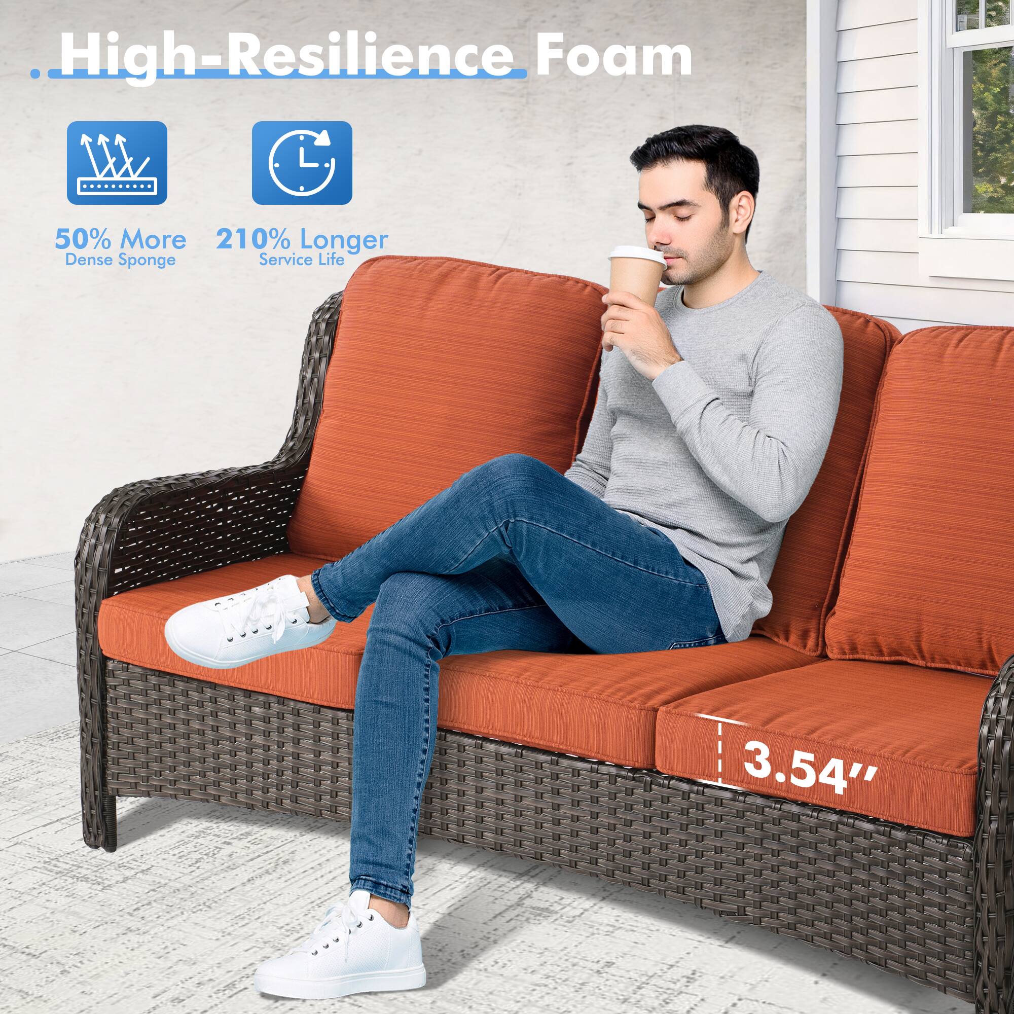 High-Resilience Foam

50% More Dense Sponge

210% Longer Service Life

3.54"