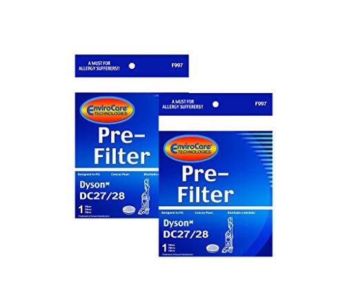 A MUST FOR ALLERGY SUFFERERS!!  
F997  

EnviroCore TECHNOLOGIES  
Pre-Filter  

Dyson* DC27/28  
1 Filter  

A MUST FOR ALLERGY SUFFERERS!!  
F997  

EnviroCore TECHNOLOGIES  
Pre-Filter  

Dyson* DC27/28  
1 Filter