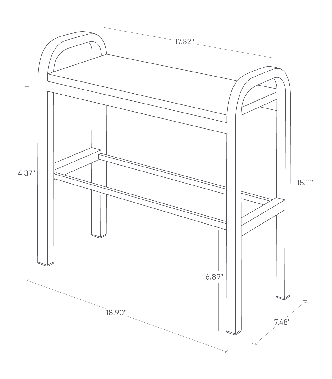 Left. Yamazaki Home - Shoe Organizer & Bench (18" H)  - Steel + Wood - Black.