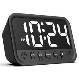 Dazzed Corner - Small LED Digital Clock, Loud Alarm Clock for Heavy Sleepers Adults - White