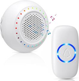 Schertz - Wireless Doorbell Kit – 1000ft range, 1 transmitter & 1 receiver, waterproof, 32 ringtones, 4 volume levels, LED flash - White(1 Button+1 Receiver)