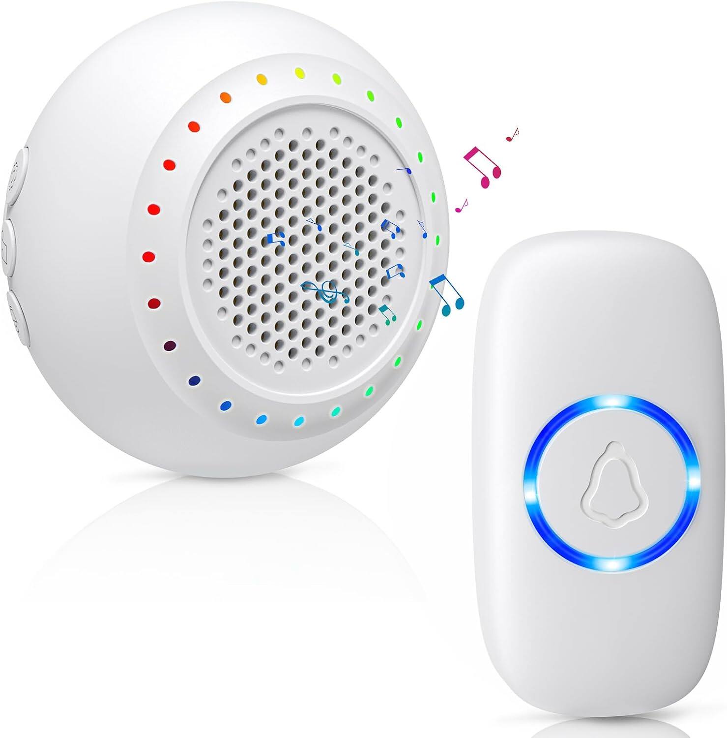 Front. Schertz - Wireless Doorbell Kit – 1000ft range, 1 transmitter & 1 receiver, waterproof, 32 ringtones, 4 volume levels, LED flash, - ‎White(1 Button+1 Receiver).
