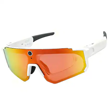 Front. PRIMEPLUS - Sports Cycling Smart Glasses with 8MP Camera Video Recording Eyeglasses Music Player AI Smart Glasses - White-Color.