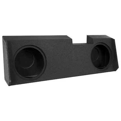 Front. QPower - QPower Dual 10" Sub Box - Chevy Silverado & GMC Sierra Crew & Double Cab 19-25 - Black.
