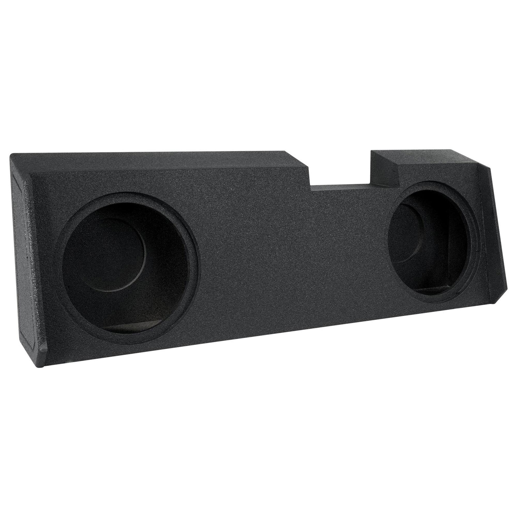 Front. QPower - QPower Dual 10" Sub Box - Chevy Silverado & GMC Sierra Crew & Double Cab 19-25 - Black.