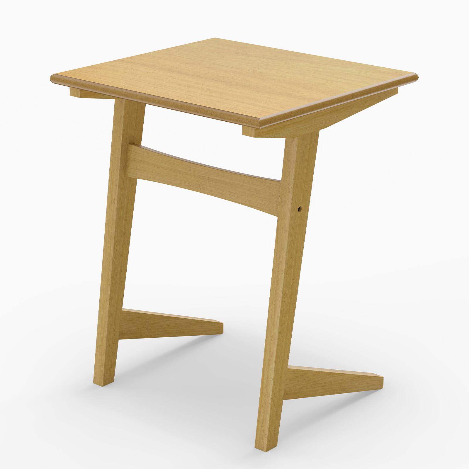 Alt View 9. Gymax - Gymax Wood Sofa Side Table w/Wood Veneered Top & Solid Rubber Wood Frame for Laptop - Natural.