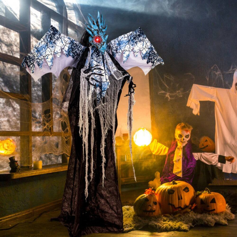 Alt View 8. Boyel Living - 6ft Halloween Spooky Animated Decoration with Light Up Eyes Posable Wings and Arms - Multicolor.