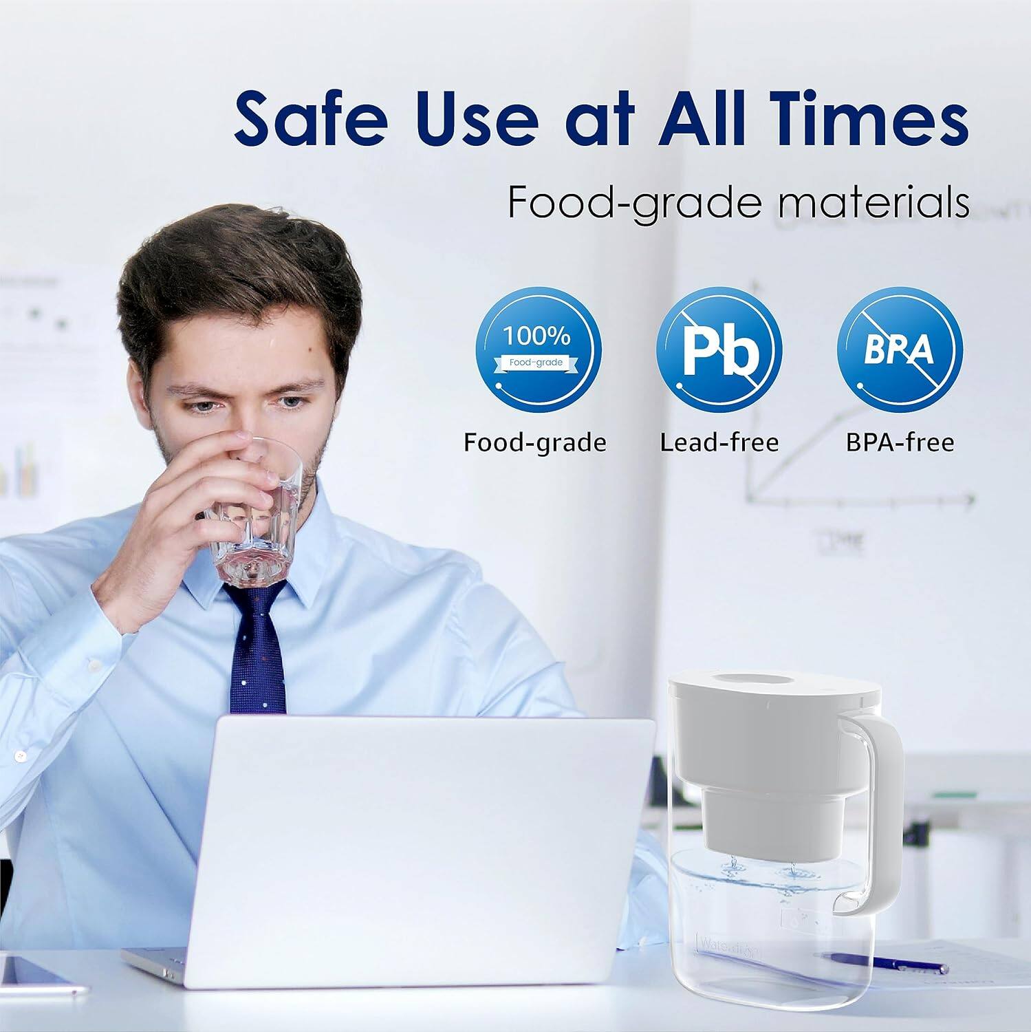 Safe Use at All Times  
Food-grade materials  
100% Food-grade  
Lead-free  
BPA-free