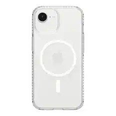 Front. Insignia™ - Hard-Shell Case with MagSafe for iPhone 17e/16e/15/14/13 - Clear.