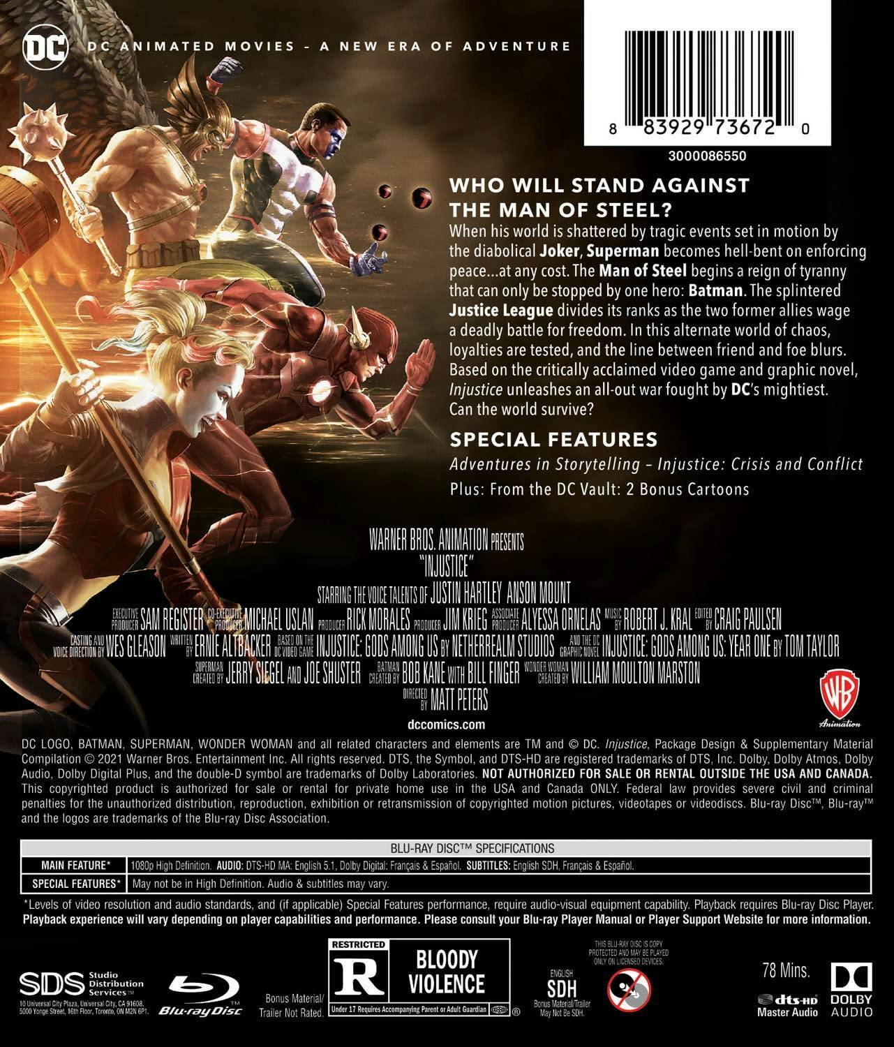 Back. Injustice [Blu-ray].