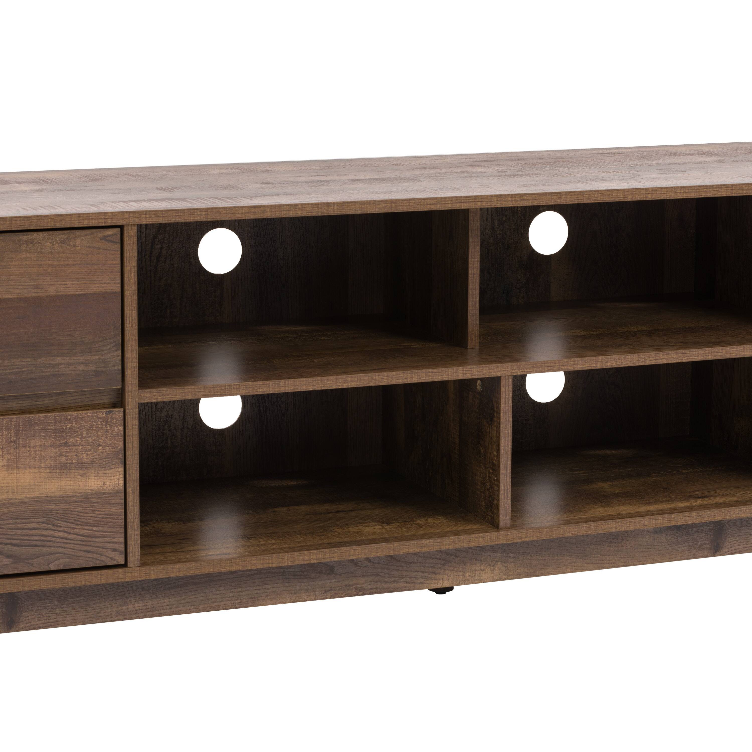 Alt View 16. CorLiving - Hollywood Collection TV Stand with Open and Closed Shelves for Most TVs up to 85" - Brown.