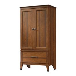 Hivvago - Bedroom Wardrobe Cabinet Storage Armoire in Medium Cherry Wood Finish - Brown