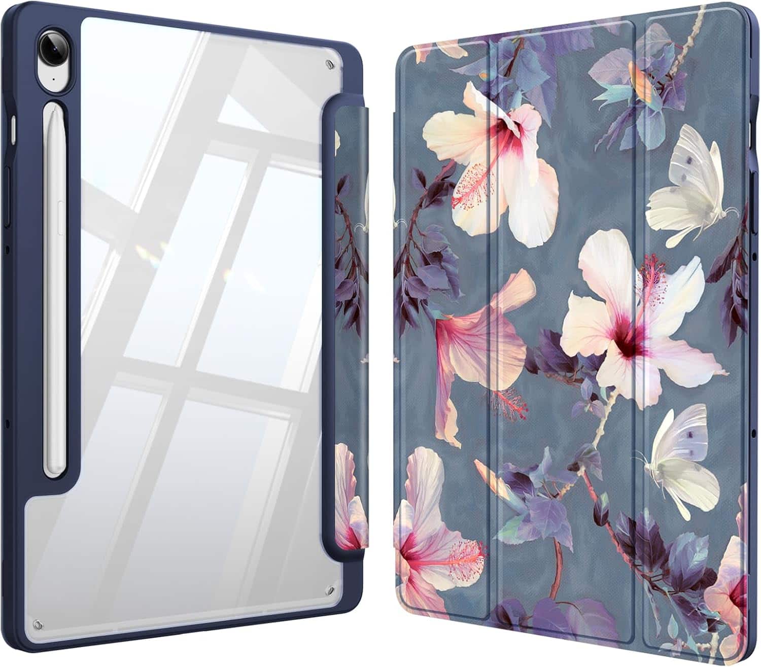 Fintie - Clear Case for Samsung Galaxy Tab S10 Lite / Tab S10 FE / Tab S9 FE / Tab S9 10.9'', Trifold Stand Shockproof TPU Bumper - Blooming Hibiscus price history on PriceWatchPro