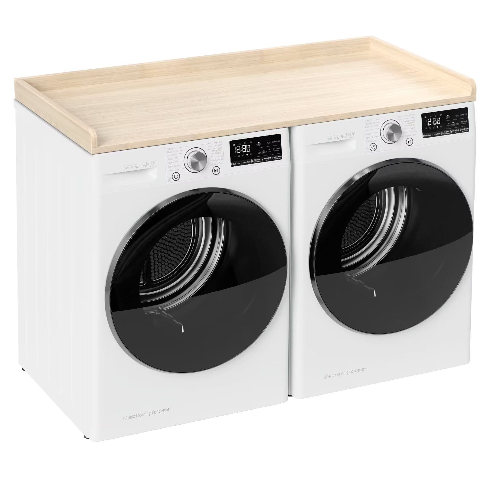 Tooloton - Washer Dryer Countertop Shelf, 54x27.5 Inch Laundry Organizer with Edge Guard, Storage Cover Color - Oak