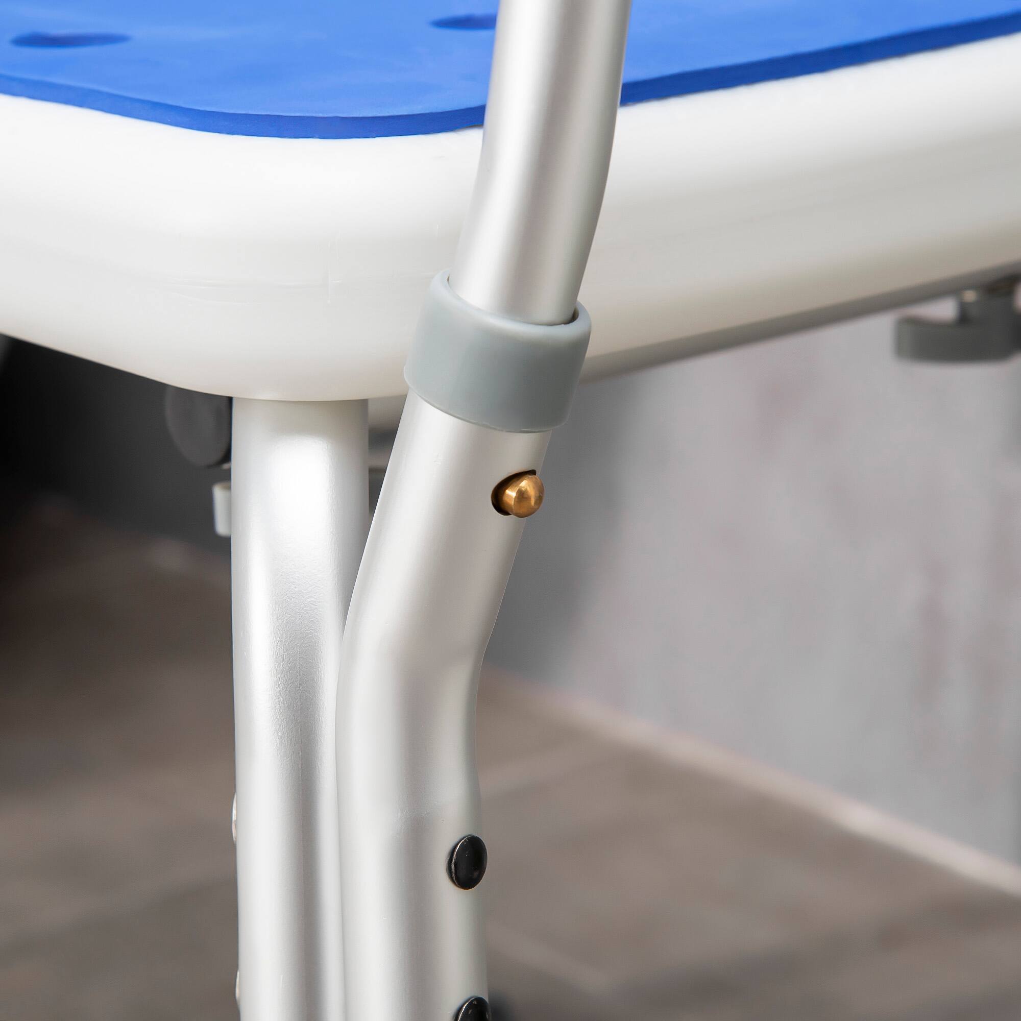 Alt View 5. Homcom - EVA Padded Shower Chair with Arms and Back, Bath Seat with Adjustable Height, Anti-slip Shower Bench for Seniors - Blue.