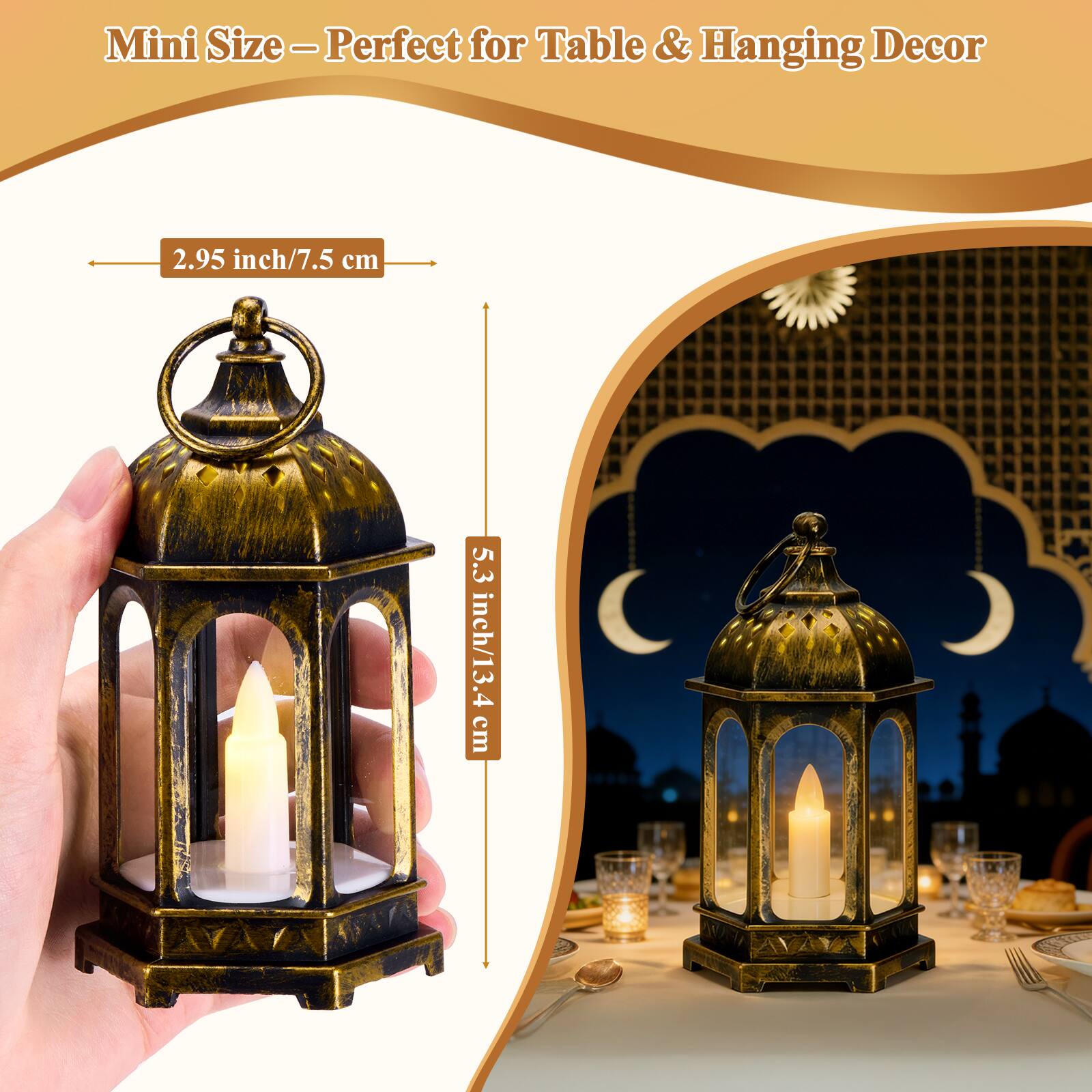Mini Size-Perfect for Table & Hanging Decor  
2.95 inch/7.5 cm  
5.3 cm inch/13.4