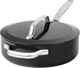 Gotham Steel - Modern Collection 4 Qt Ceramic Nonstick Saute Pan with Lid - Black