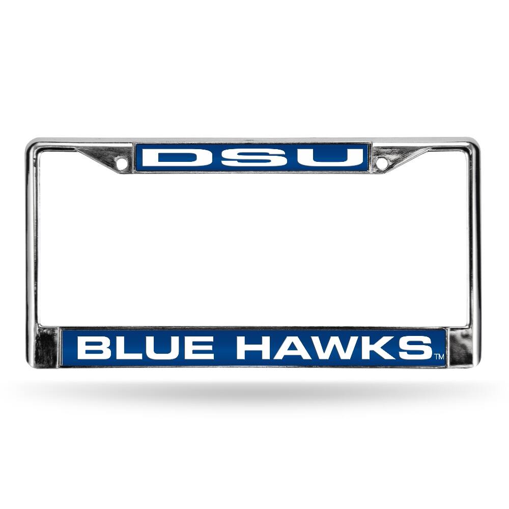 Dickinson State Bluehawks Chrome Metal Laser Cut License Plate Frame