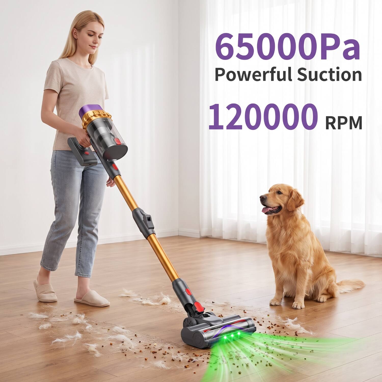 65000Pa Powerful Suction  
120000 RPM