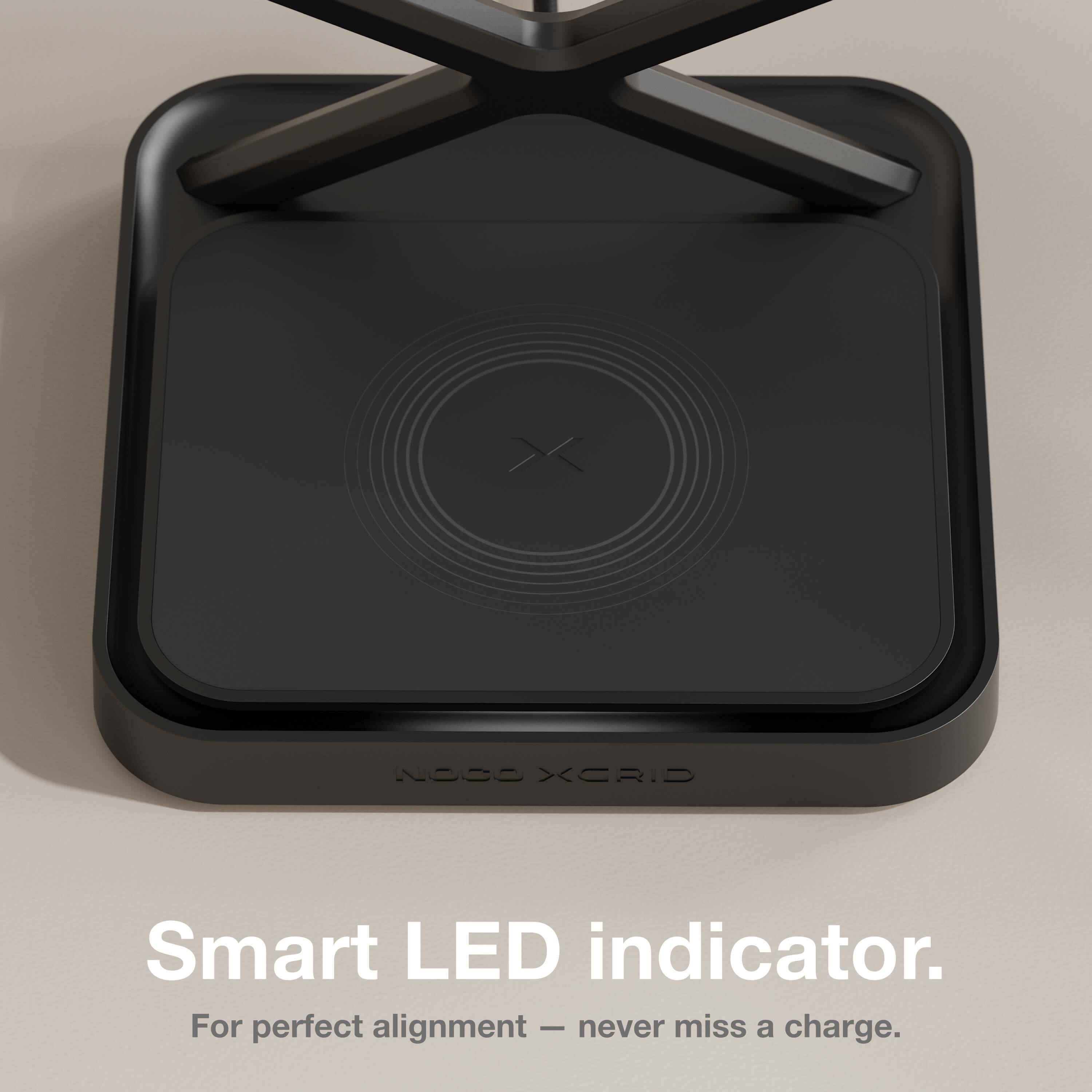 Smart LED indicator.  
For perfect alignment – never miss a charge.