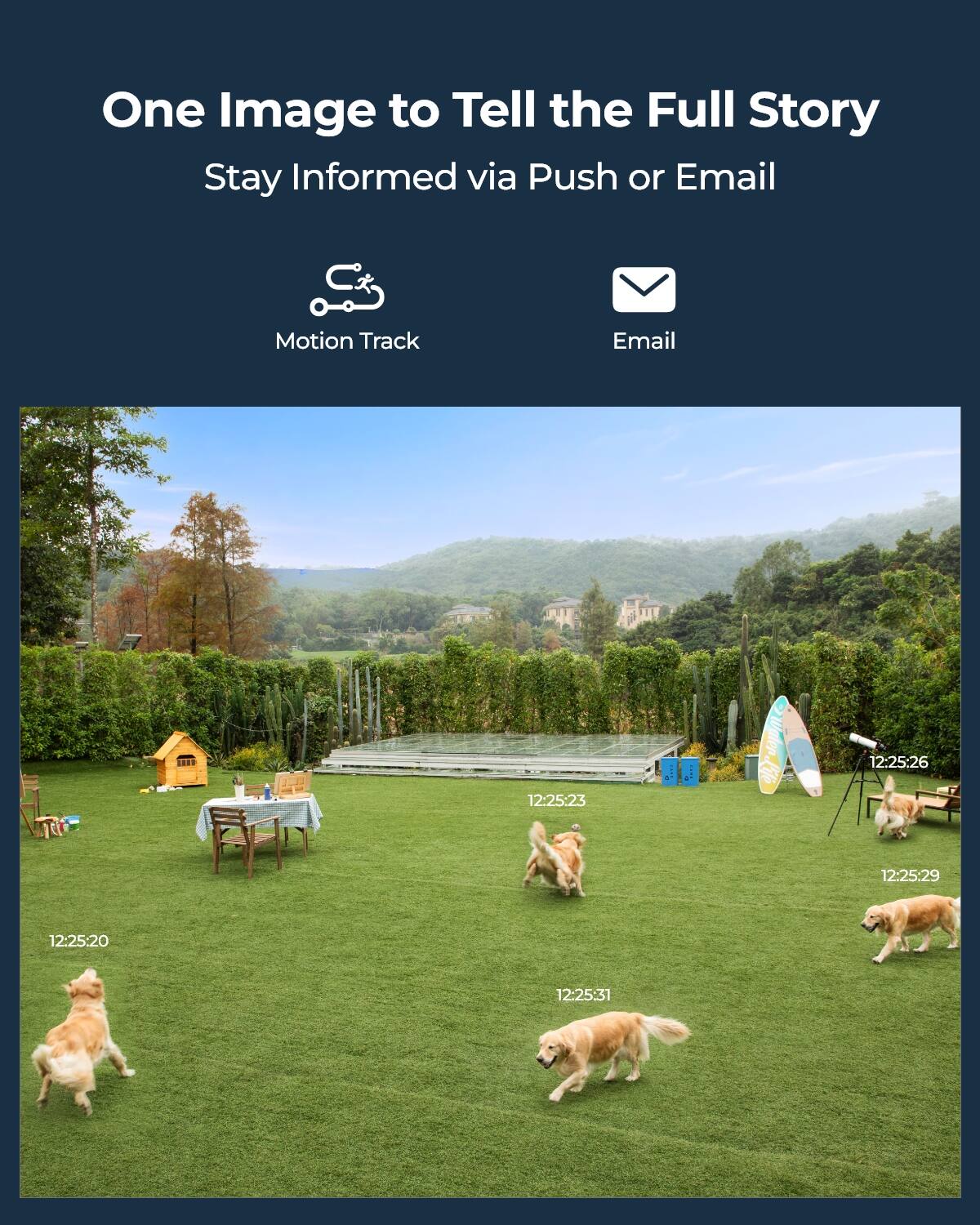 One Image to Tell the Full Story  
Stay Informed via Push or Email  

Motion Track  
Email  

12:25:26  
12:25:23  
12:25:29  
12:25:20  
12:25:31