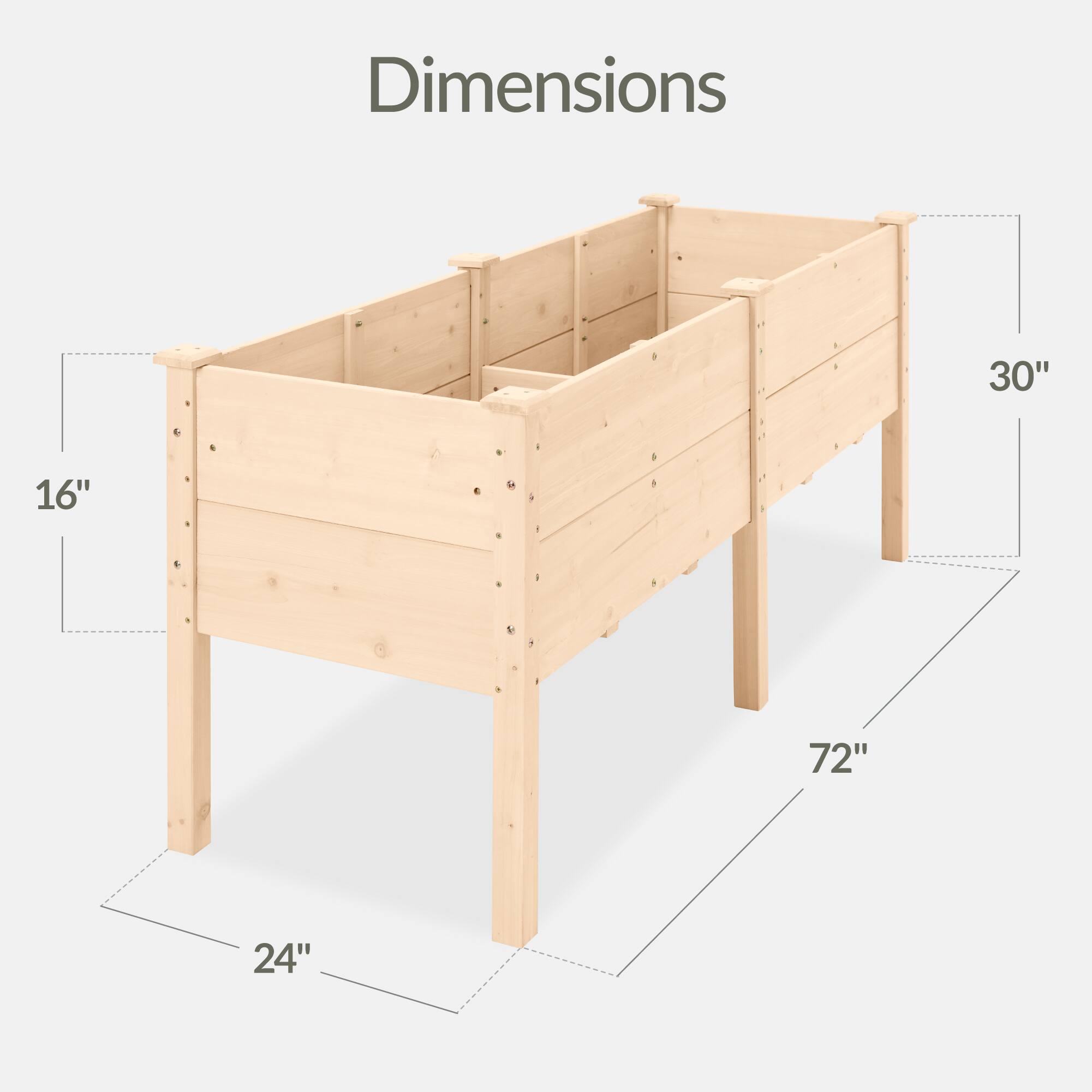 Dimensions: 30" x 16" x 72" x 24"