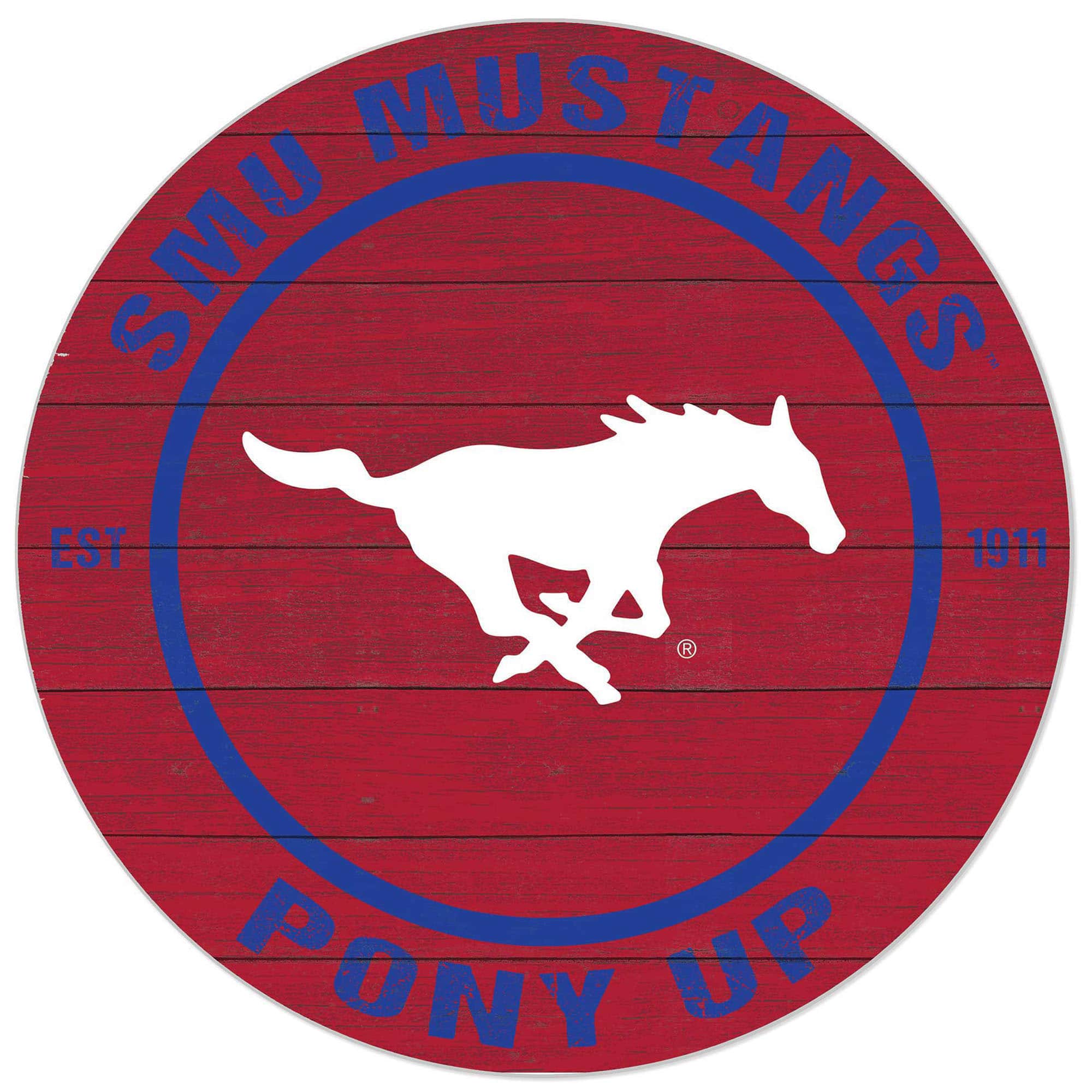 Jardine - SMU Mustangs 20'' x 20'' Indoor/Outdoor Circle Sign - Red