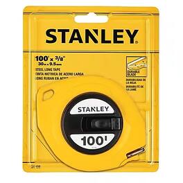 Stanley - 100 ft. Tape Measure, Steel - Yellow