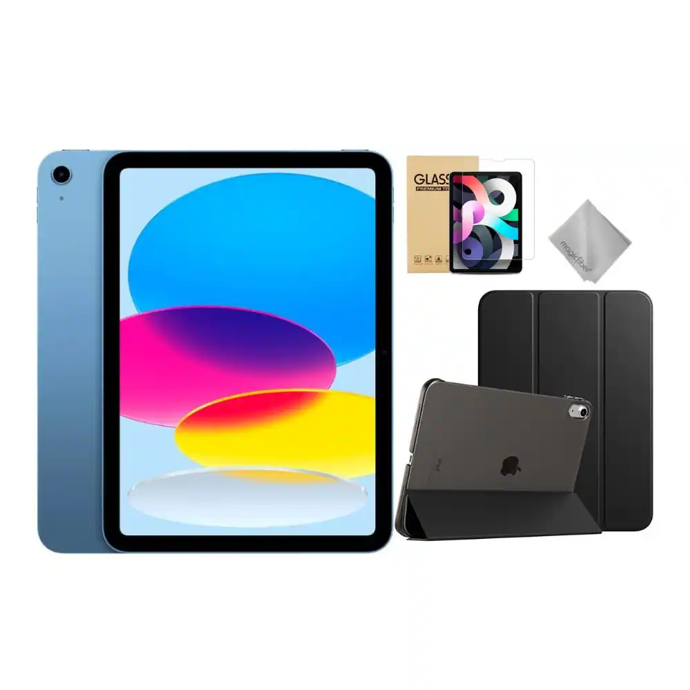 Bundle - Apple - 11-inch iPad A16 chip with Wi-Fi - 256GB - Blue with Accessories - Black Case