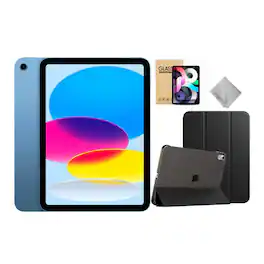 Apple - 11-inch iPad A16 chip with Wi-Fi - 256GB - With Black Case Bundle - Blue