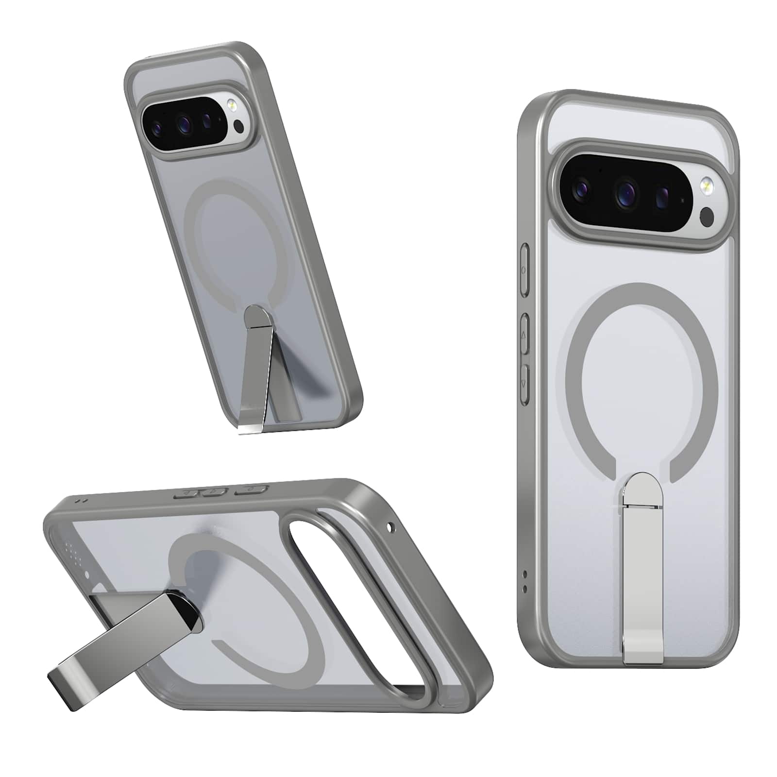 Dteck - Magnetic Case for Google Pixel 10 Pro XL with Metal Kickstand,Hard Shock-absorbent Back Cover,Anti-Scratch Phone Cover - Gray price history on PriceWatchPro