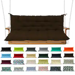 Chateau Abodes - Outdoor Replacement Seat Cushions for 2-3 Person Swing & Bench, Waterproof Sofa Pads with Backrest for Patio Furniture - Brown-40x71.1in
