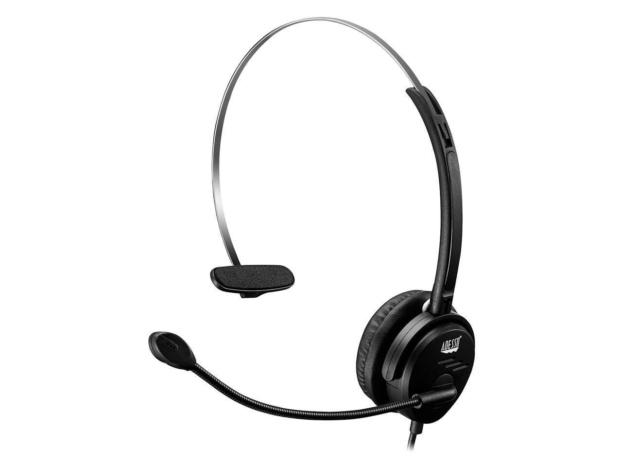 Alt View 7. Adesso - Adesso Xtream P1 USB Wired Multimedia Headset with Microphone Monaural Over the Head Black XTREAMP1 - Black.