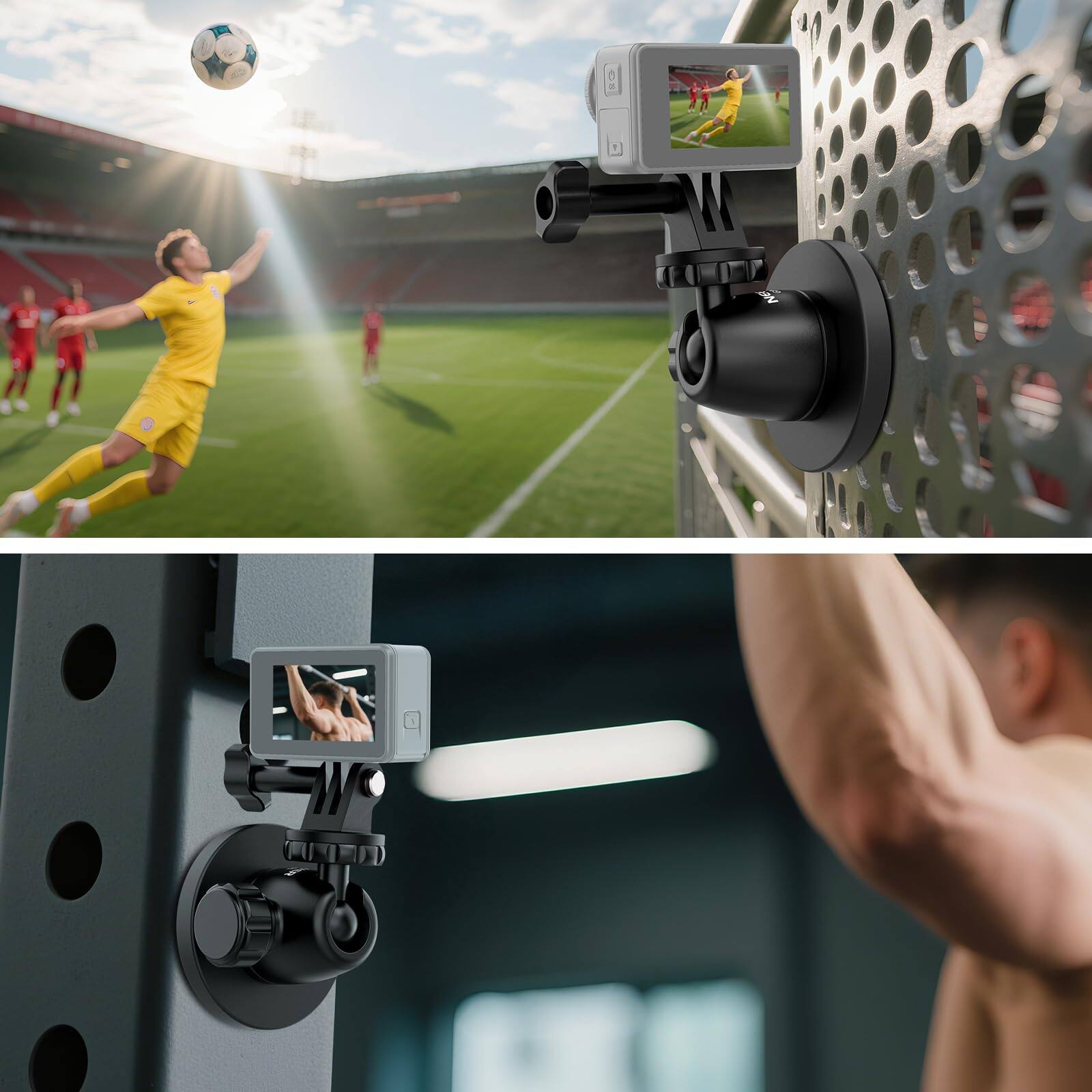 Alt View 2. Neewer - Basics Magnetic Camera Mount for GoPro/DJI/Insta360, 360° Ball Head, GP-101 - Black.