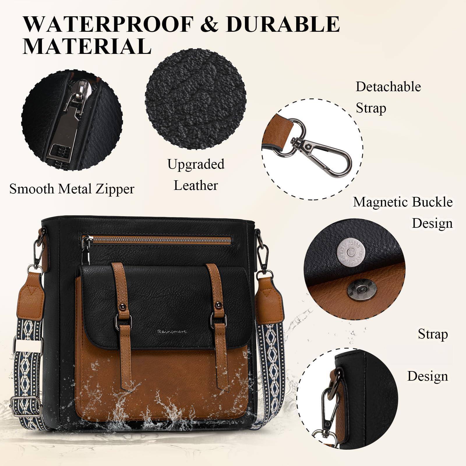 WATERPROOF & DURABLE MATERIAL

- Smooth Metal Zipper
- Upgraded Leather
- Detachable Strap
- Magnetic Buckle Design
- Strap Design