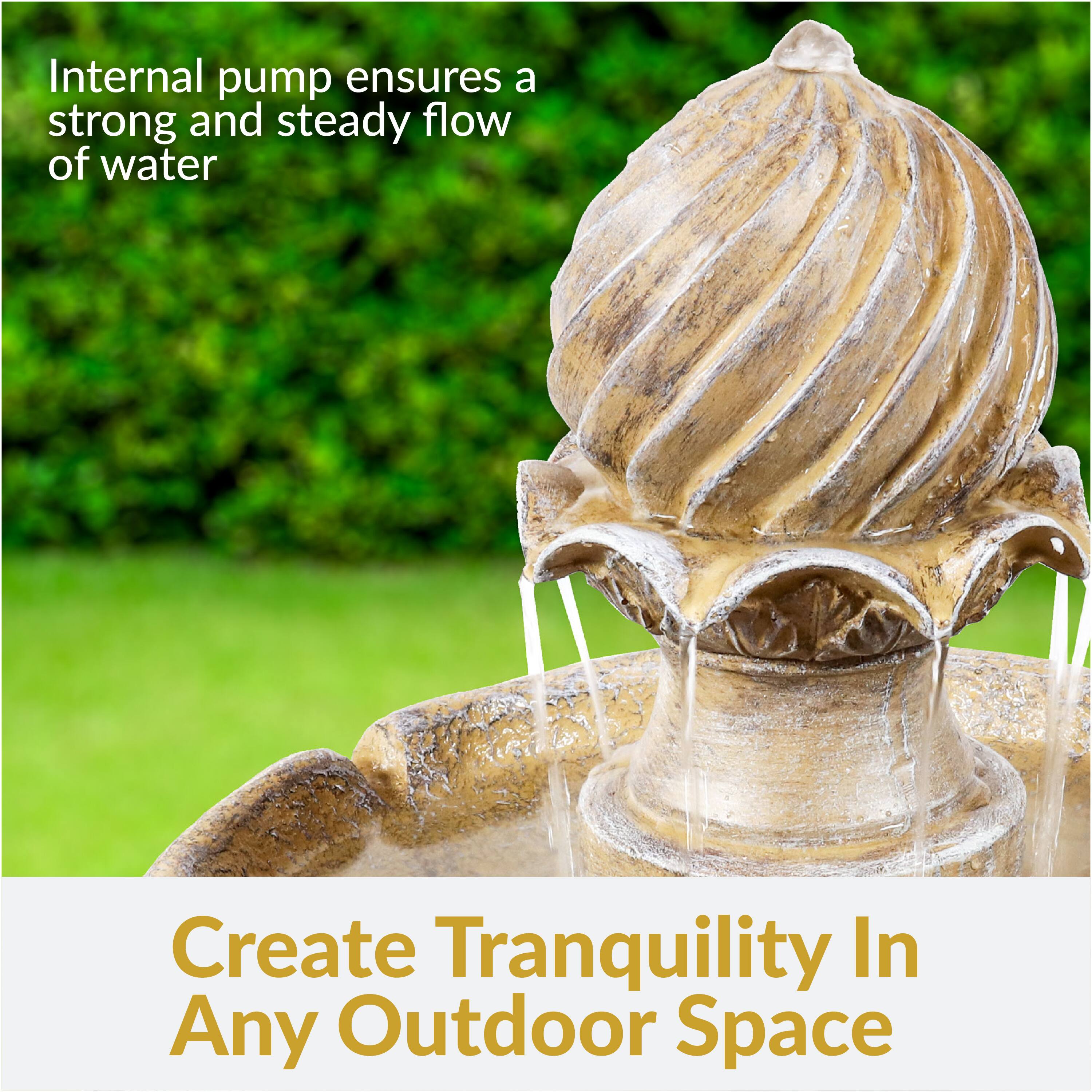 Internal pump ensures a strong and steady flow of water

Create Tranquility In Any Outdoor Space