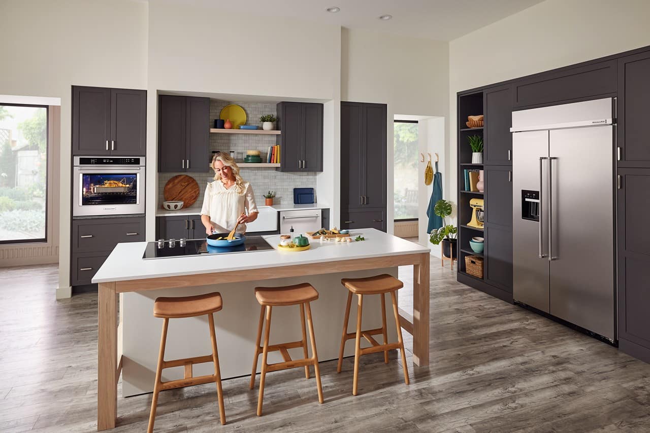 Alt View 21. KitchenAid - 25.1 Cu. Ft. Side-by-Side Built-In Refrigerator with External Water and Ice Dispenser - Stainless Steel with PrintShield Finish.