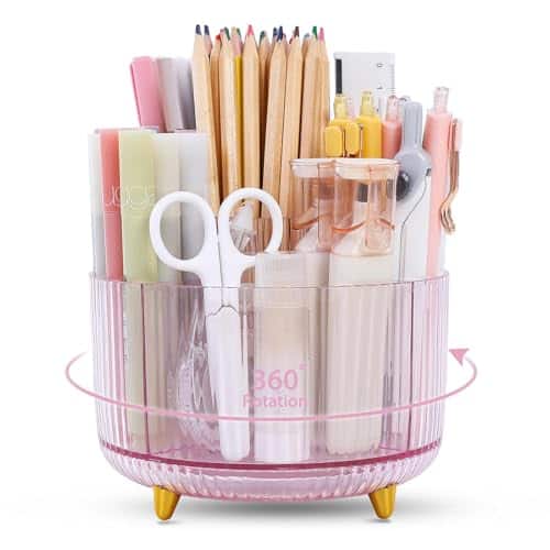 Vulpecula Spade - Rotating Pencil Pen Holder, Pen Organizer with 5 Slots - Aesthetic Desk Organizer and Accessories for School, Home,